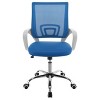 TiramisuBest Blue Upholstered Adjustable Desk Chair: Wood+Fabric, Mesh, Chrome Base - 4 of 4