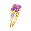 Ross-Simons Purple Turquoise and 0.10 ct. t.w. Amethyst Ring in 18kt Gold Over Sterling - 3 of 4