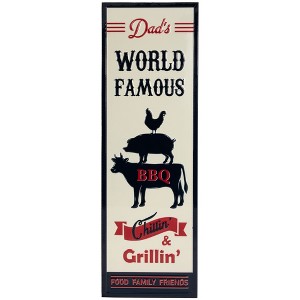 Northlight Dad's World Famous BBQ Metal Wall Sign - 23" - 1 of 4