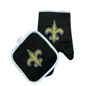 NFL Oven Mitt & Potholder Set with Team Logo - New Orleans Saints - 1 of 1