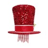 Aoibox Christmas Tree Topper Red Sequin Top Hat with Bowknot Snowflake Candy Canes Artificial Spruce 8 Inch 1 Piece Holiday Decor - 3 of 4