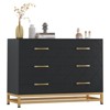 Jojoka 6 Drawer Dresser for Bedroom, Narrow Wooden Storage Organizer Cabinet with Metal Legs, for Living Room, Black - 3 of 4