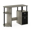 HOMLUX Simplistic Computer Desk Study Writing Workstation w/ Side Shelf & 2 Storage Bins - 2 of 4