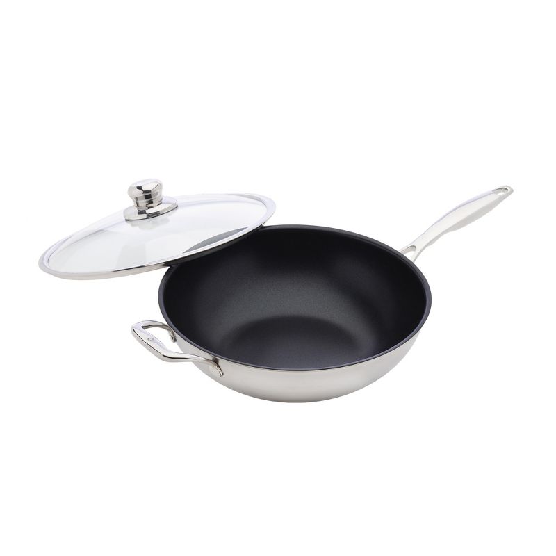 Swiss Diamond Nonstick Clad Induction Wok with Tempered Glass Lid, 12.5", 7.9 QT, 1 of 4