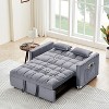 TIRAMISUBEST Convertible 55-Inch Sleeper Sofa Bed,Velvet Loveseat with Pull-Out Bed, Adjustable Backrest & Side Pockets for Small Spaces - 3 of 4