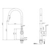 Munora 18.83" Pull-Down Kitchen Faucet, CUPC Certified with Brushed Nickel Finish - 3 of 4