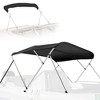 Bimini Top Boat Cover for Sun Protection with 4 Bow Design, Durable Fabric, Fits 96" Width, Gray - 3 of 4