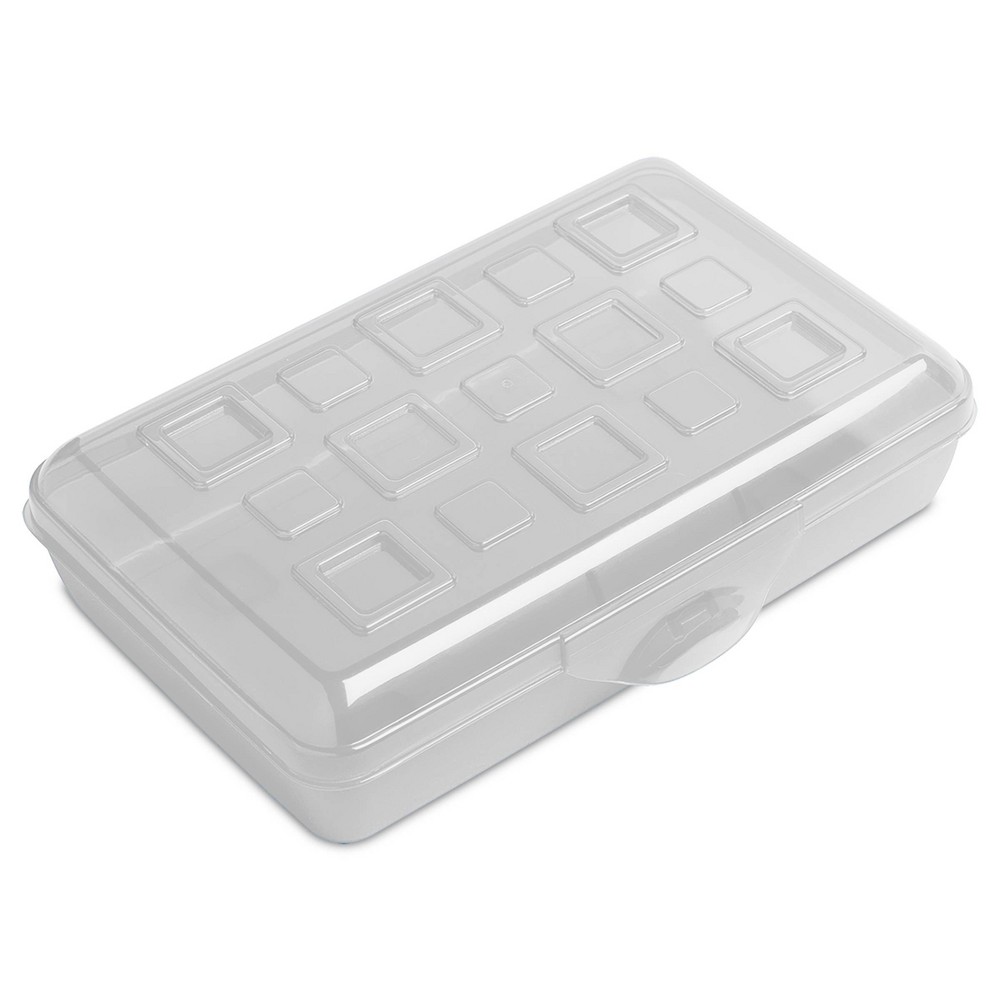  ( case of 24 PK ) Sterilite Small Pencil Box Plastic  Clear