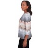 Alfred Dunner Womens Lacey Ombre Chevron Crewneck Top , Tan , Size M - 4 of 4