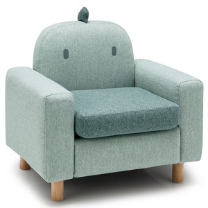 Infans Kids Dinosaur Sofa Wooden Armrest Chair Couch w/ Thick Cushion Beech Legs Gift - 1 of 4