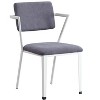 APRILSOUL Industrial Cargo Gray Fabric High-Back Office Chair Stationary Padded Seat Open Back White Metal Frame Legs No Storage - 2 of 4