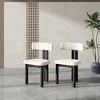 POVISON Mid-Century Modern Wood Dining Chairs Set of 2, White & Black Side Chairs, Fully Assembled - 2 of 4