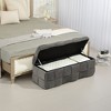 CAVINAS Storage Ottoman Bench, Bedroom End Bench, Upholstered Fabric Storage Ottoman with Safety Hinge, Entryway Padded Footstool - 2 of 4