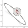 Black Bow Jewelry Sterling Silver Chi Omega Greek Life Bangle Bracelet 7 Inch - 2 of 3