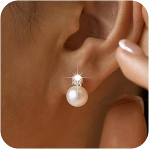 Christmas Gifts Pearl Earrings for Women, Dainty Quality Dangle Earrings Wedding Jewelry for Women Gifts - 1 of 4
