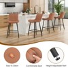 Bencmate Dining Chairs, Faux Leather Counter Height Bar Stools Set of 2, Modern Barstool Counter Chairs for Dining Room, Brown, 15.7"*19.3"*36" - 3 of 4