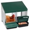 BENCMATE Pet Crates and Houses 2 Houses Dual Chamber Poultry Nesting Box for Hens and Ducks, Secure Egg Laying Sanctuary, Green, 24.41"*16.54"*6.89" - 2 of 4