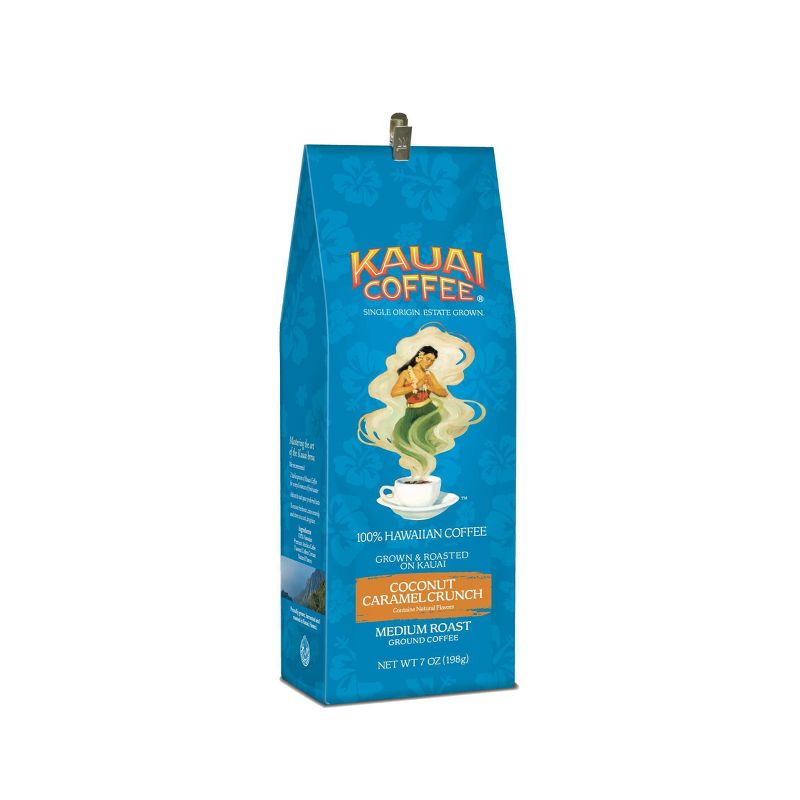 Kauai Coffee Coconut Caramel Crunch Medium Roast Ground Coffee - 100% Hawaiian Coffee - 7oz, 1 of 7