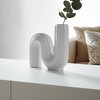 Modern Ceramic Vase - Unique Sculptural Design - Matte Ribbed Finish - Decorative Accent for Home, Office, Bedroom & Living Room - 6" White - 2 of 4