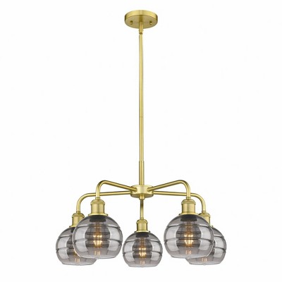 Rochester - 5 Light Stem Hung Chandelier In Industrial Style-13.38 Inches Tall and 23.88 Inches Wide