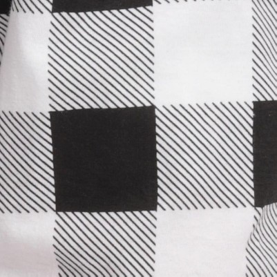 buffalo plaid - white black 100% organic cotton