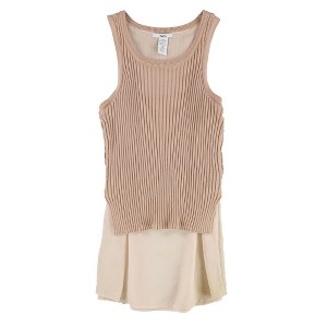 bar III Womens Mixed Media Knit Blouse - 1 of 2