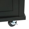 Maliang Kitchen Cart with Rubber wood Drop-Leaf Countertop, Kitchen Island on 5 Wheels with Storage Cabinet and 3 Drawers - 4 of 4