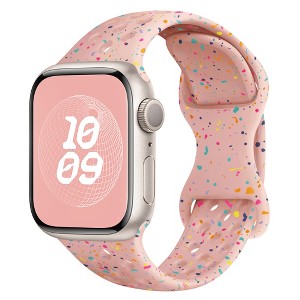 HTUTWOO Sport Bands For Apple Watch Band 40mm 41mm 38mm 44mm 45mm 46mm 42mm ,Cute Silicone Strap For Apple Watch Series 10 9 8 7 6 5 4 3 - 1 of 4