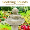 Sunnydaze Gentle Glow 2-Tier Ceramic Outdoor Fountain with LED Lights - 26.5" H - Off-White - 4 of 4