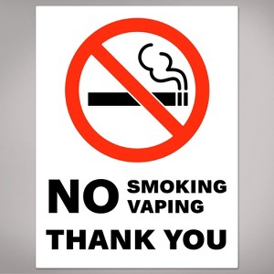 Avery No Smoking/Vaping Thank You Sign Label Stickers, Waterproof, UV Resistant, Preprinted, 11" x 8.5", 5 Stickers - 1 of 4