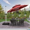 PURPLE LEAF 10/11/12/13ft Outdoor Patio Cantilever Umbrella with Base Offset Umbrella 360 Degree Rotation Round Umbrella for Deck Pool Garden - 2 of 4