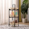 Sapphtopaz Woven End Table with 3-Tier Paper Rope Tray Oval Storage Basket with Metal Frame Versatile Sofa Side Table for Living Room, Bedroom - 2 of 4