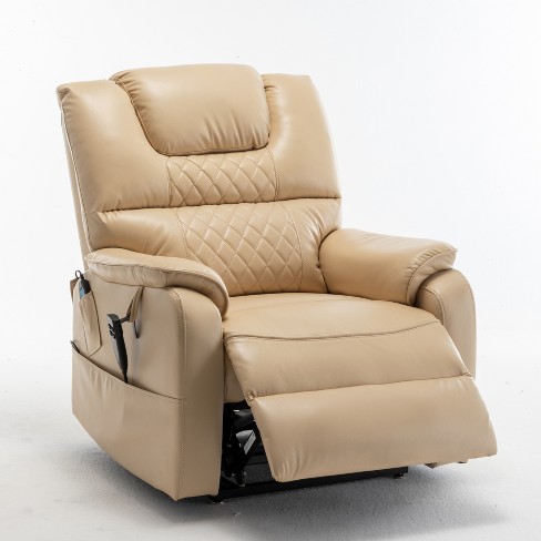 Cream leather best sale massage chair