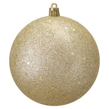 Northlight 4" Shatterproof Holographic Glitter Christmas Ball Ornament - Gold