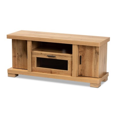 Viveka Wood 2 Door TV Stand for TVs up to 40" Oak Brown/Black - Baxton Studio