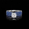 Ross-Simons 1.00 Carat Lab-Grown Diamond Ring With .90 ct. t.w. Sapphires in 14kt White Gold - 4 of 4