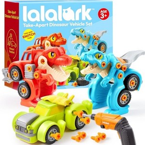 Joyfy 3Pcs Take Apart Dinosaur Toys Cars for Boys, Transforming Construction Building Toys, Easter Birthday Gifts for Kids 3 4 5 6 7 Year Old - 1 of 4