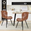 CLIHOME Set of 2 Modern Upholstered Leather Dining Chairs, Comfortable Dining Chairs with Thick Cushions & Metal Legs - 2 of 4