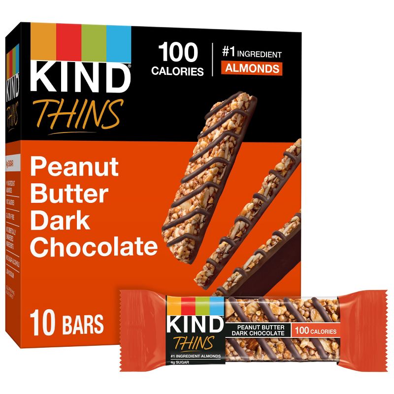 KIND Thins Peanut Butter Dark Chocolate - 7.4oz/10ct, 1 of 11