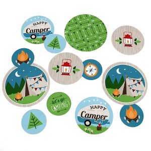 Big Dot of Happiness Happy Camper - Camping Baby Shower or Birthday Party Giant Circle Confetti - Party Decorations - Large Confetti 27 Count - 1 of 4