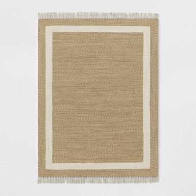 5' x 7'' Braided Outdoor Rug with Fringe Neutral/Ivory - Threshold™ designed with Studio McGee