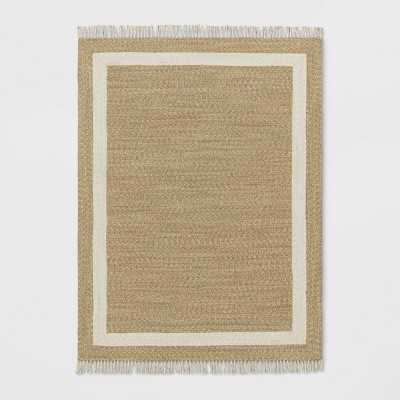 5' X 7'' Braided Outdoor Rug With Fringe Neutral/ivory - Threshold™  Designed With Studio Mcgee : Target