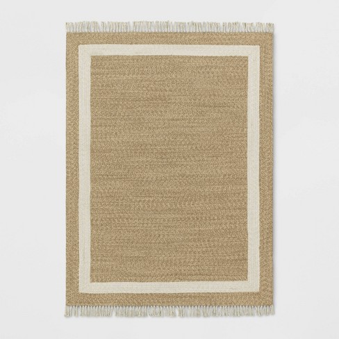 5' x 7'' Braided Outdoor Rug with Fringe Neutral/Ivory - Threshold™  designed with Studio McGee