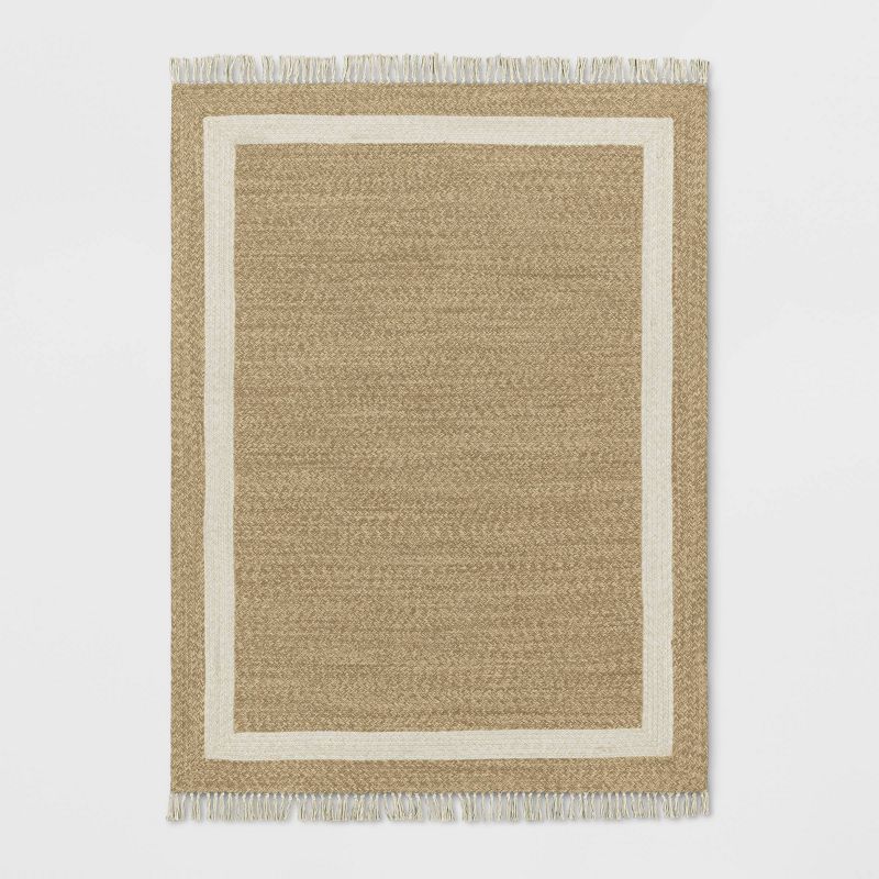 Braided Outdoor Rug with Fringe Neutral/Ivory - Threshold™ designed with Studio McGee, 1 of 11