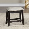 Simple Relax Set of 2 PU Upholstered Barstools with Nailhead Trim - 2 of 4