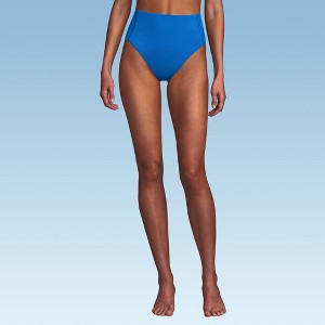 Lands' End Women's Tugless QuickDry High Waisted High Leg Bikini Bottoms - 1 of 3