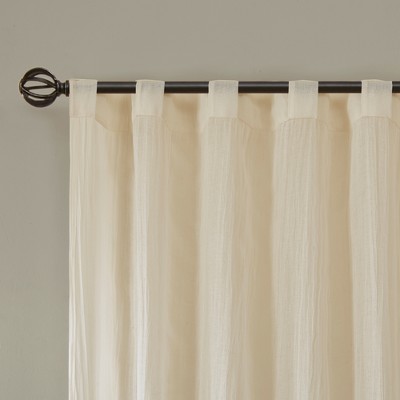 Cream Sheer Polyester Ground Length Window Drapes