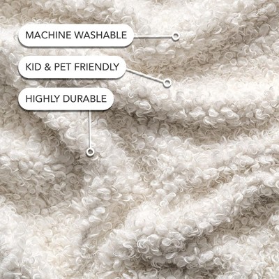 Elysian White Shaggy Faux Sheepskin 3' x 5' Washable Rug