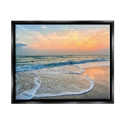 Stupell Industries Vast Panoramic Beach Layered Waves Framed Canvas