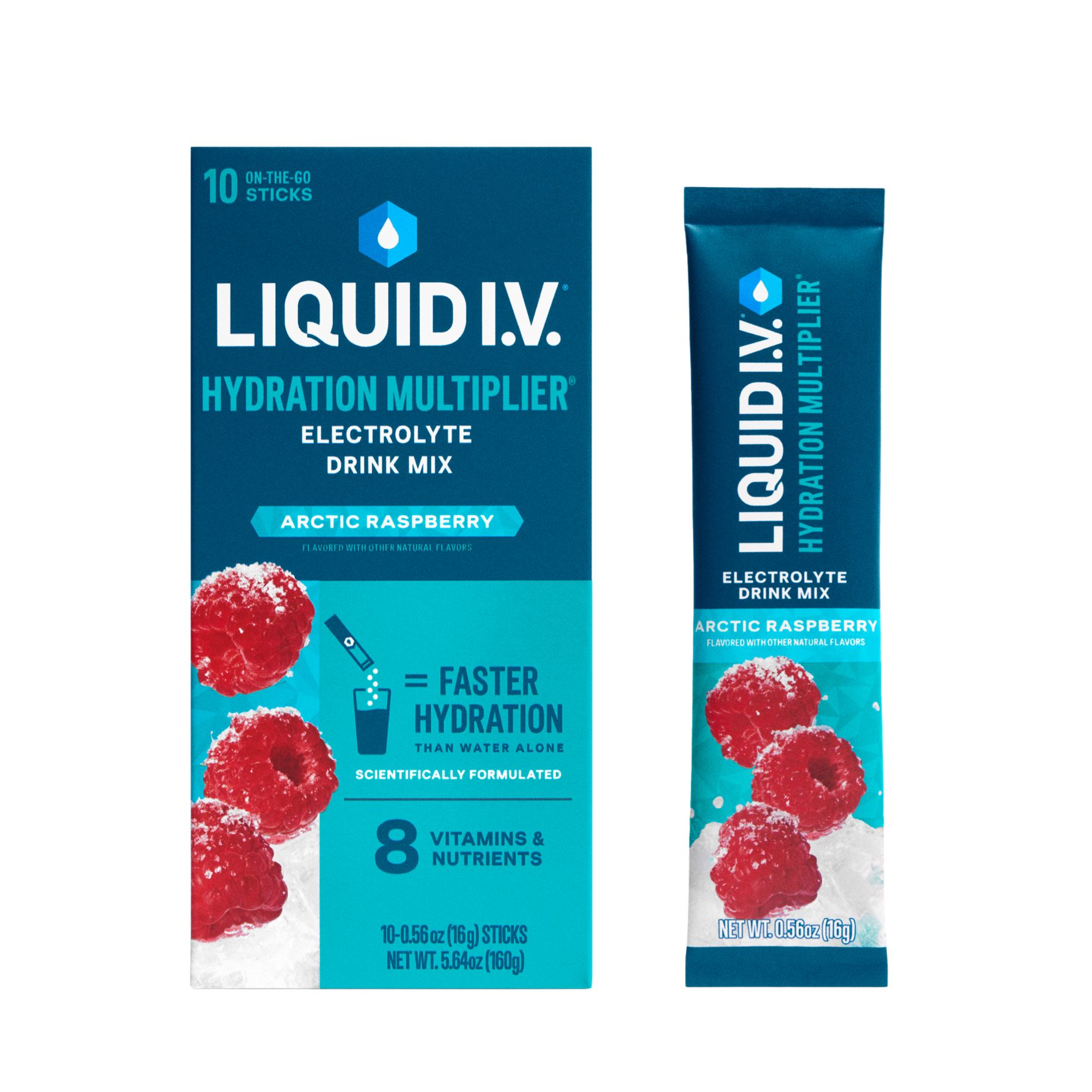 Liquid I.V. Hydration Multiplier Electrolyte Drink Mix Powder - Arctic Raspberry - 5.64oz/10ct